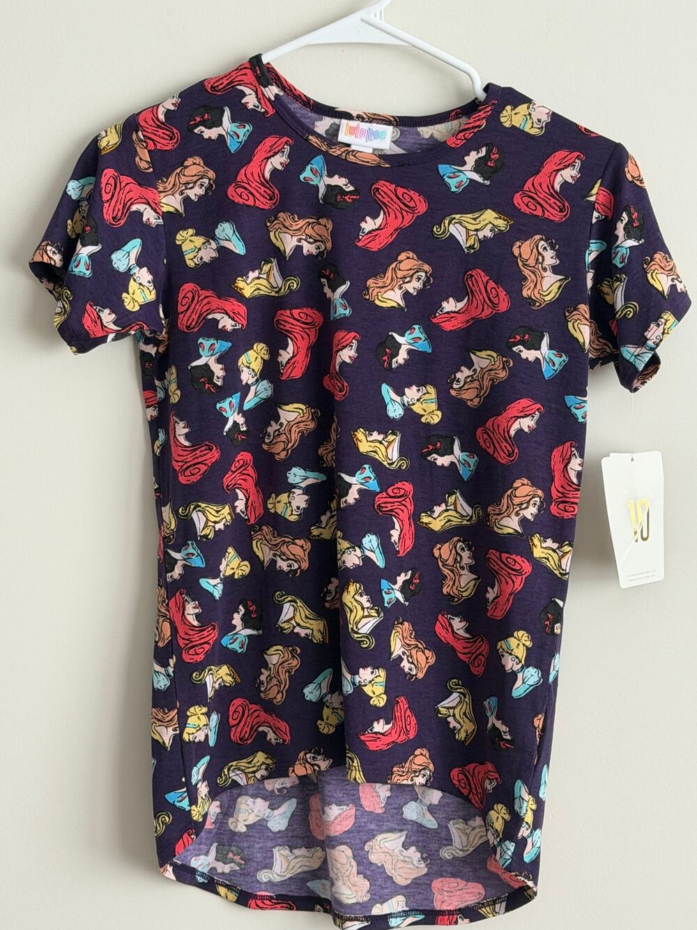 LuLaRoe Disney Gracie Girls Size 10 Princess Ariel Belle Cinderella Navy NWT